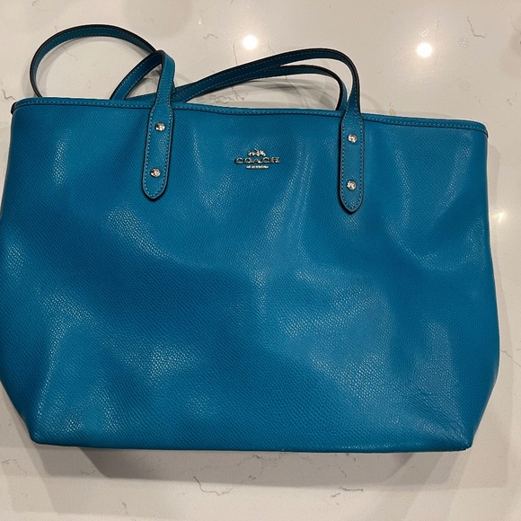 Coach Handbags - Coach Turquoise Tote Bag